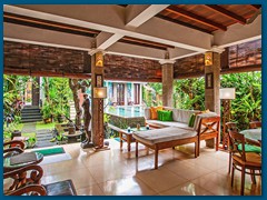 Guesthouse & Guestroom shared lounge / dining & pool